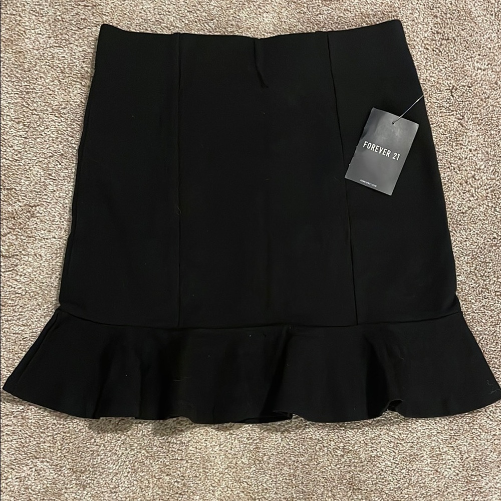 Forever 21 Black Ruffle Hem Skirt